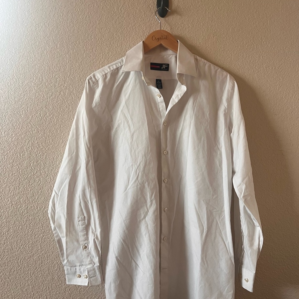J.Ferrar White Collared Button Down - Slim Fit - Picture 2 of 8